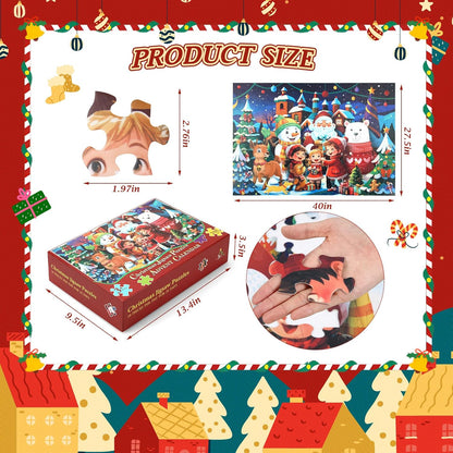 2025 Large Advent Calendar Jigsaw Puzzles - 240 Pieces Family Countdown Game