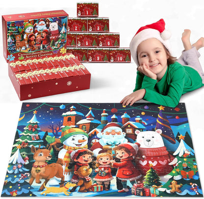 2025 Large Advent Calendar Jigsaw Puzzles - 240 Pieces Family Countdown Game